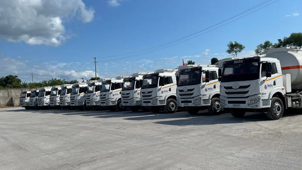 NESA Petroleum fleet of transport trucks in Rwanda